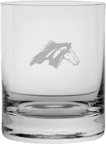 Vista 58 de Abaco Barb - Vaso de whisky con temática de caballo grabado (10.25 onzas)