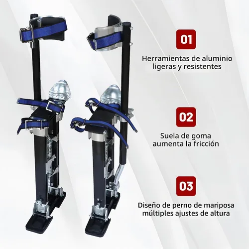 Vista 3 de findmall Zancos de Herramienta de Aluminio Ajustables de Grado de 15-23 Pulgadas para Paneles de Yeso para Pintar o Limpiar