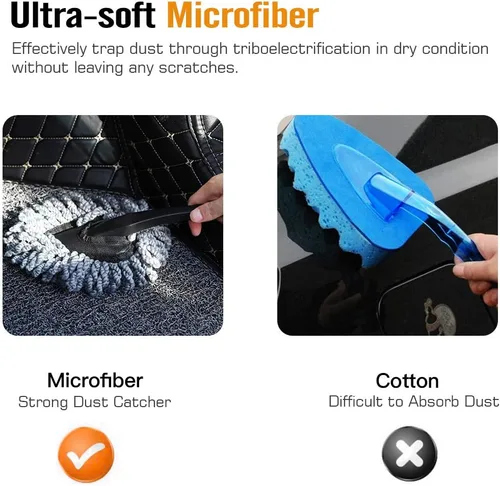 Vista 2 de MoKo Paquete de 2 plumeros de microfibra para salpicadero de automóvil, cepillo para detalles interiores súper suaves y antiarañazos