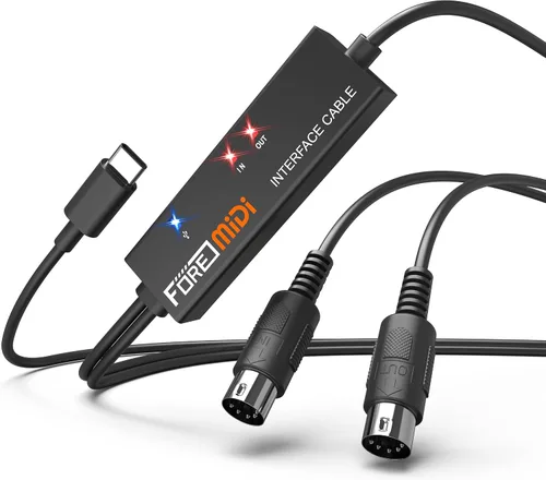 Vista 11 de FORE MIDI USB Interfaz Tipo-C Trabaja con teclado MIDI/MIDI Deivce