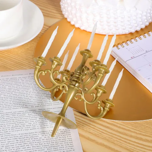 Vista 7 de Decoraciones creativas para tartas, 2 piezas, adornos de candelabros, decoración de cupcakes de boda, suministros de fiesta de cumpleaños