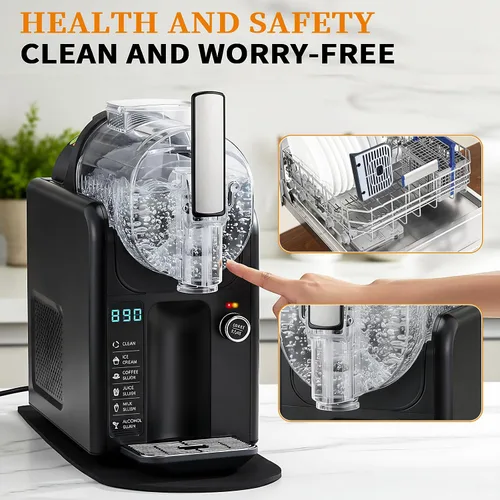 Vista 8 de Máquina de granizado 5 en 1 para el hogar, no necesita hielo, máquina de bebidas congeladas con alfombrilla antideslizante, máquina de granizado