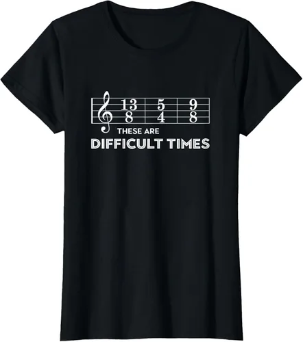 Vista 34 de Musician - Camiseta con texto en inglés "These are Difficult Times", talla S