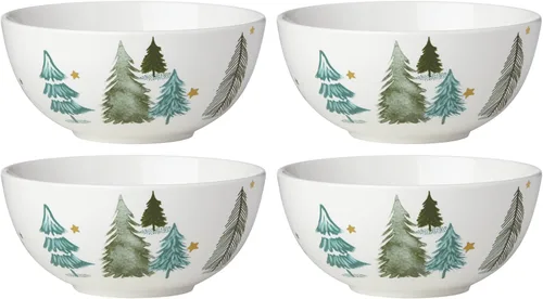 Vista 4 de Lenox 893565 Balsam Lane - Juego de vajilla de 12 piezas, verde, Navidad, alojamiento navideño