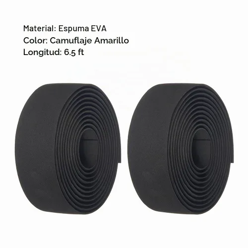 Vista 3 de Cinta de manillar de bicicleta EVA Foam Road Bicycle Handlebar Tape Ciclismo Handle Wraps Negro para bicicleta de carretera 2 rollos