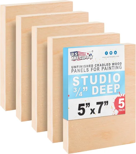 Vista 9 de U.S. Art Supply Paneles de madera acunados sin terminar de 4 "x 6