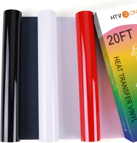 Vista 74 de HTVRONT Vinilo inteligente para planchar, HTV negro, vinilo de transferencia de calor de 13 pulgadas x 3 pies, vinilo HTV compatible con Cricut