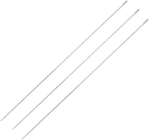 Vista 18 de 10 agujas Lei para fabricación de Leis, aguja de costura de ojos grandes de 4.7 pulgadas para manualidades, aguja larga de Lei para hacer flores