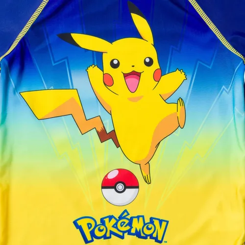 Vista 5 de Pokemon Bulbasaur Charmander Squirtle Pikachu - Conjunto de traje de baño para niños pequeños a grandes, Azul