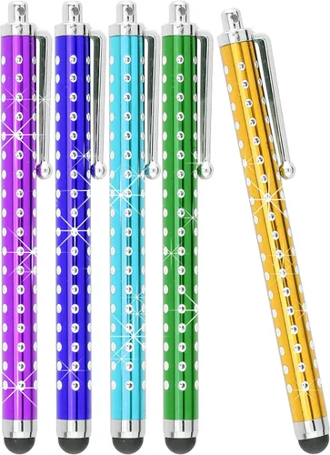 Vista 3 de Eco-Fused Paquete de 10 bolígrafos de metal brillante, universales, compatibles con todos los dispositivos de pantalla táctil capacitiva, para iPad