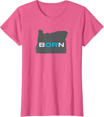Vista 43 de Nacido en Oregon Camisa – Estado Mapa Born Idea de regalo, Negro
