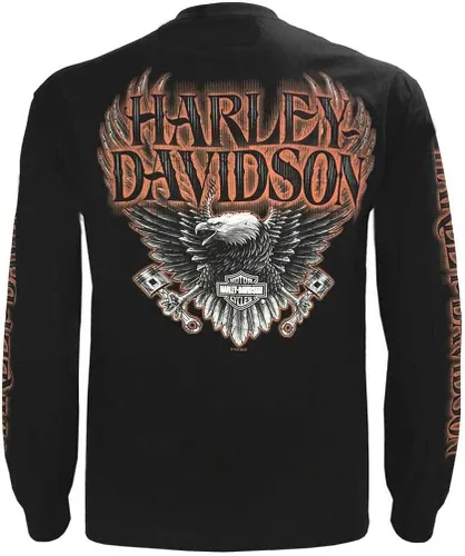 Vista 2 de Harley-Davidson Eagle Piston - Camisa de manga larga para hombre color negro 30299947 Negro