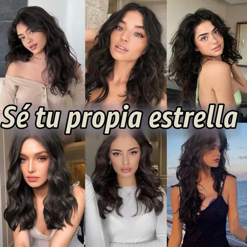Vista 5 de BARSDAR Extensiones de cabello ondulado con clip negro marrón - 14 pulgadas, extensiones de cabello corto ondulado con clip para mujer - 5 piezas