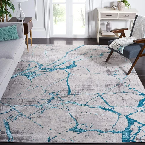 Vista 32 de SAFAVIEH Amelia Collection - Alfombra decorativa de 2 x 4 pies, gris y negro, diseño abstracto moderno, no desprende pelusa y de fácil cuidado