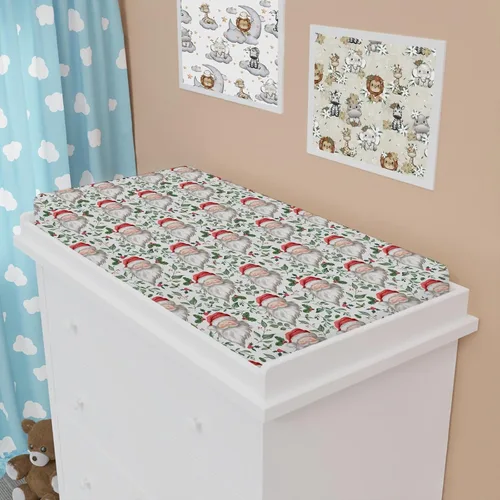 Vista 7 de Divertidas fundas para cambiador de Papá Noel, diseño de hojas de abeto de cerezo, para bebés, niños y niñas, para invierno, suaves, transpirables