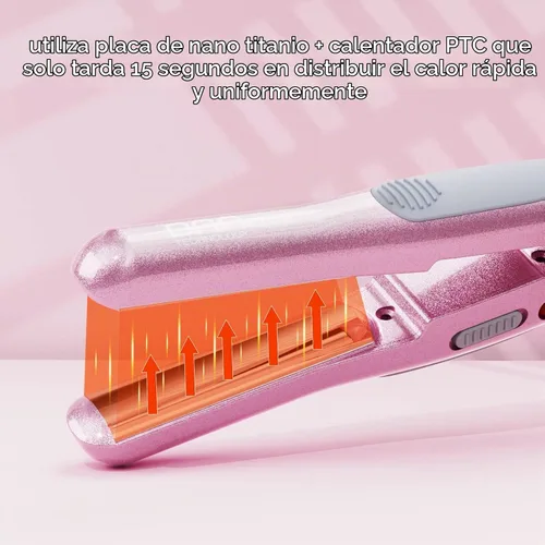 Vista 2 de DAN Technology, Plancha de pelo pequeña para cabello corto, mini plancha de pelo de 1/2 pulgada, plancha plana de viaje de doble voltaje, placas