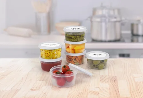 Vista 8 de ZENVY Paquete de 50 mini recipientes reutilizables de 2 onzas, incluye 50 recipientes de plástico de 2 onzas y tapas, para salsas, salsas, salsas