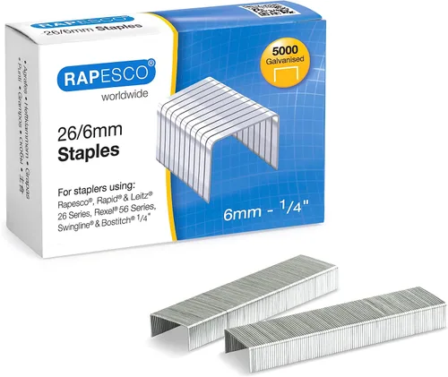 Vista 5 de Rapesco S11662Z3 Grapas galvanizadas de 26/0.236 in [Caja de 5.000]