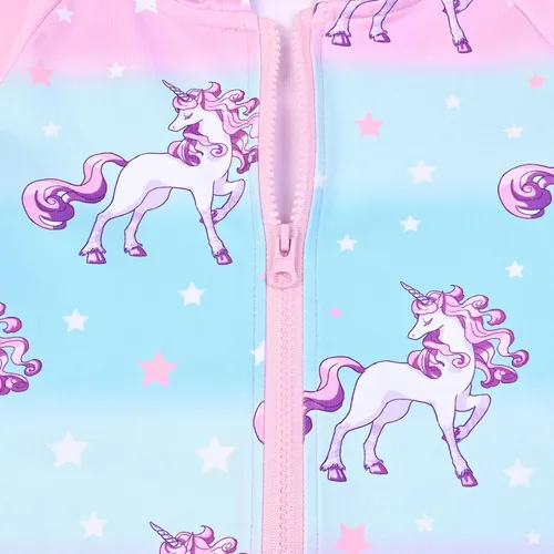 Vista 4 de Jxstar Sudadera raglán con capucha y cremallera para niñas con bolsillos
