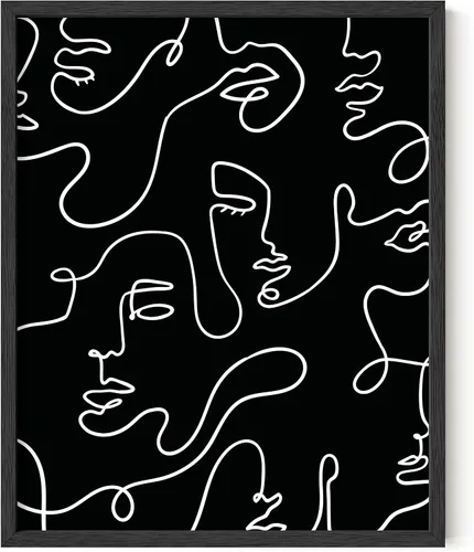 Vista 55 de HAUS AND HUES Arte de pared minimalista - Dibujo moderno de líneas abstractas, impresión de boceto femenino simple, obra de arte para el hogar