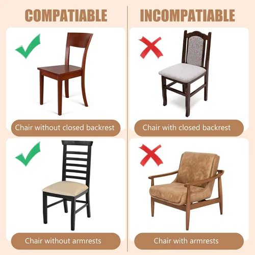 Vista 6 de Kigley 8 fundas de plástico para sillas de comedor, fundas de asiento de plástico transparente, resistentes a manchas de agua, gatitos, resistentes