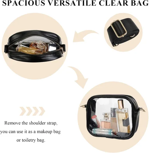 Vista 5 de TEBIEKOY Clear Purses for Women - Crossbody Small Bag, Stadium Approved, Sport Concerts