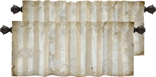 Vista 165 de Cortinas opacas de poliéster multicapa para cafetería, con diseño de diamantes, 2 unidades, 26 x 24 pulgadas