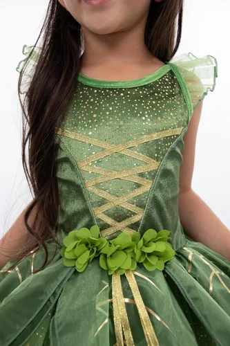 Vista 3 de Little Adventures Pixie Tinkerbell - Disfraz de princesa lavable a máquina, vestido de juego de simulación sin purpurina