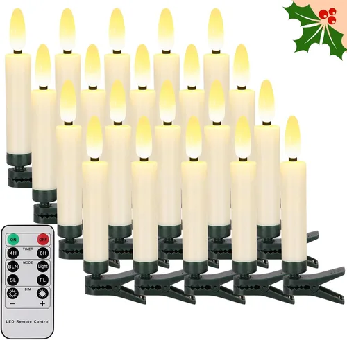 Vista 10 de FPOO Decoraciones de Navidad para interiores, 3 velas cerosas para árbol de Navidad con temporizador remoto, candelabros LED a batería para ventana