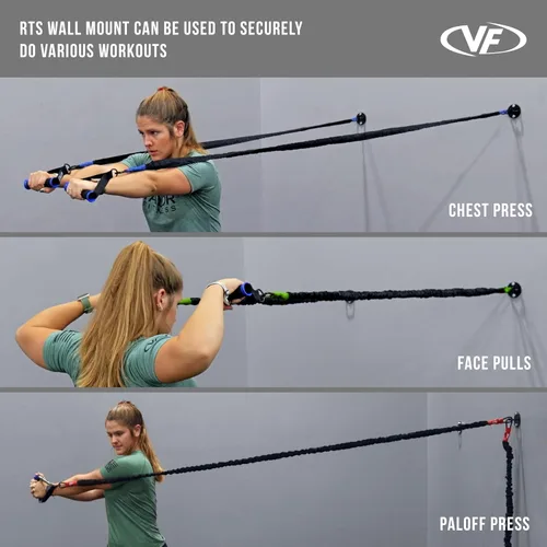 Vista 8 de Valor Fitness Bandas de resistencia – 5 libras a 25 libras – Mosquetones adjuntos y 2 bandas por opción de peso con asas – Funda cubierta