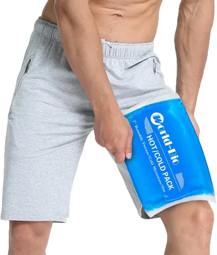 Vista 2 de Bolsas de hielo de gel grandes para lesiones, compresas reutilizables para aliviar el dolor, rehabilitación, paquete de gel de hielo cómodo, terapia