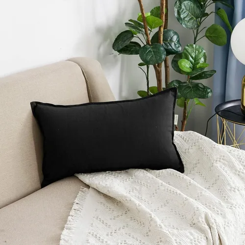 Vista 23 de Jeanerlor - Funda de cojín sólida de lino y algodón para decoración, de 18x18 pulgadas, funda de almohada especial para sofá, cama, silla