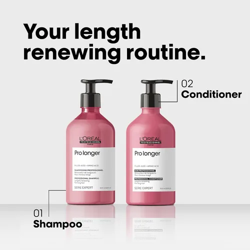 Vista 4 de L'Oréal Professionnel Paris Juego de champú y acondicionador profesional más largo que reduce la rotura y la apariencia de las puntas abiertas