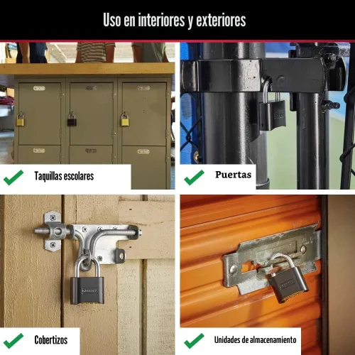 Vista 4 de Master Lock Candado de Combinación Negro, Establece Tu Propio Candado de Combinación, Resistente a la Intemperie, para Interiores y Exteriores