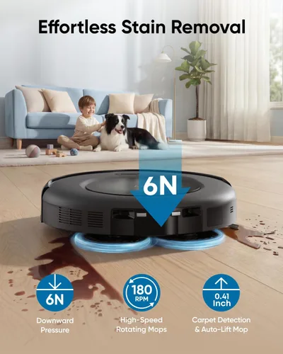 Vista 3 de eufy Omni C20 Robot Aspiradora y Trapeador Combo para Madera y Alfombra