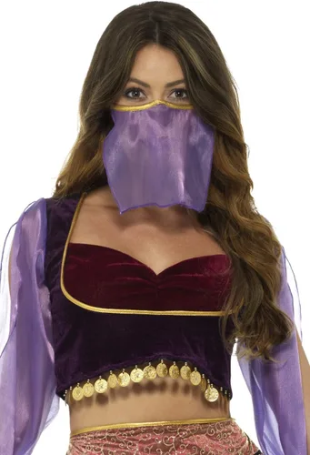 Vista 3 de Smiffys Disfraz de princesa árabe para mujer, Morado
