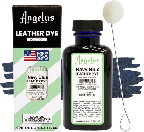 Vista 19 de Tinte de cuero Angelus - Tinte de cuero flexible para zapatos, botas, bolsos, manualidades, muebles y más 3oz, aplicador incluido (Azul)