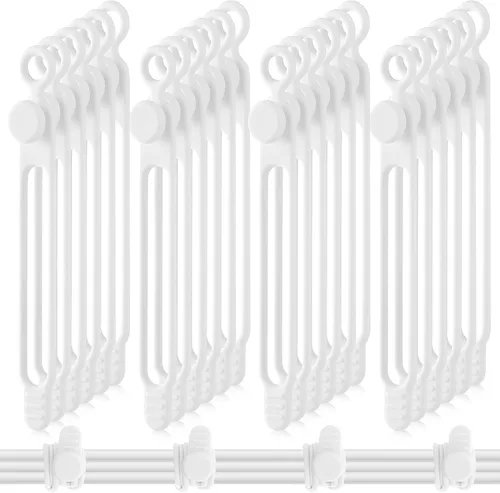 Vista 9 de Nuanchu 40 bridas de silicona reutilizables, correas ajustables, organizador de cables de carga multiusos para sujetar cables de carga