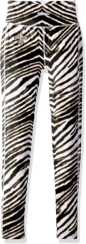 Vista 25 de Zubaz - Leggings con estampado de cebra para mujer con licencia oficial de la NFL, color del
