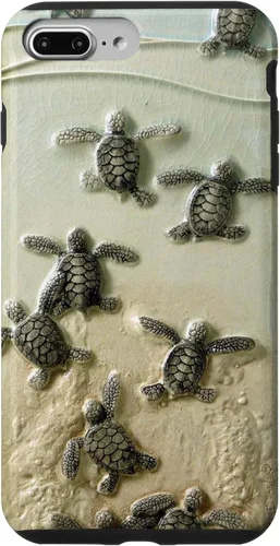 Vista 12 de Funda para iPhone 17, diseño de tortugas marinas color verde bebé