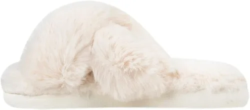 Vista 3 de Pantuflas para mujer, cruzadas, de vellón suave, para interior o exterior