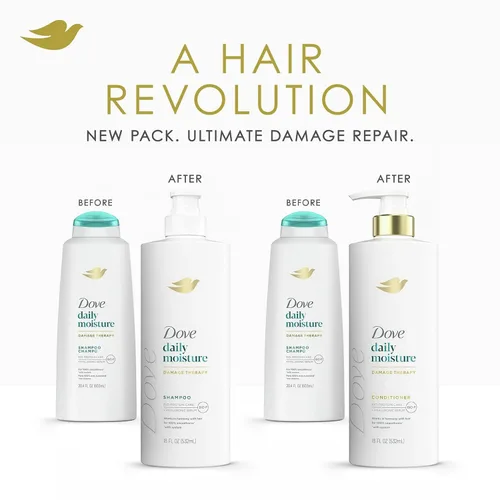 Vista 3 de Dove Juego de champú y acondicionador de humedad diaria con gel de baño de humedad profunda, hidratación profunda para revitalizar el cabello
