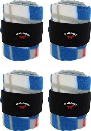 Vista 9 de CHALLENGER 10ft Horse Grooming Leg Polo Wrap Set of 4 Soft Fleece 95R Negro
