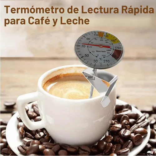 Vista 6 de Termómetro de espuma de leche para café y chocolate, termómetro de acero inoxidable de espuma de leche espumosa de capuchino para jarras de vapor
