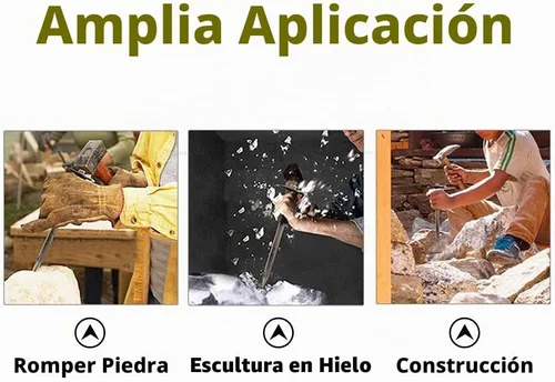 Vista 7 de Finder Cinceles puntiagudos resistentes de 12 pulgadas con protección para las manos, cabeza puntiaguda/lanza