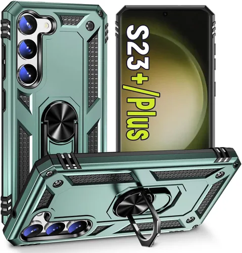 Vista 15 de Funda protectora diseñada para Galaxy S23 con soporte, a prueba de caídas militares, a prueba de golpes, a prueba de polvo, para Samsung S23, rosa