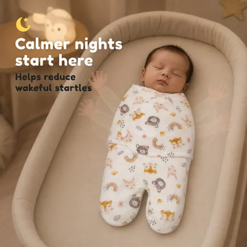 Vista 4 de EVERYDAY KIDS Manta envolvente para bebés de 0 a 3 meses para niños y niñas