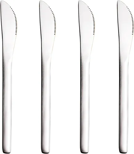Vista 8 de VANRA Juego de 3 cuchillos de postre de 5.2 pulgadas, tenedores de ensalada, cucharas de té, aperitivo de acero inoxidable, cuchillos para servir