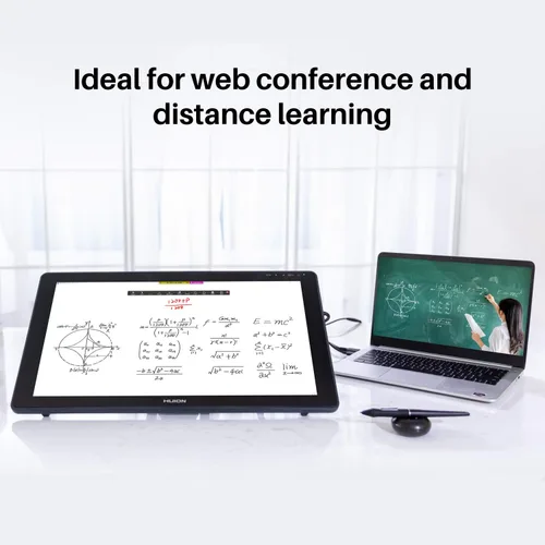 Vista 6 de HUION Kamvas 22 Plus QLED - Tableta de Dibujo con Pantalla Completamente Laminada, Conexión USB-C, 140% sRGB, Inclinación, Tableta Gráfica de Arte