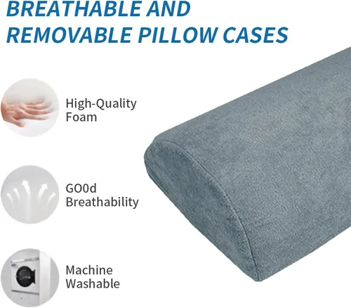 Vista 5 de Almohada para aliviar el dolor de la ciática de la rodilla, lumbar y espalda, almohadas de cuña para piernas (gris oscuro)